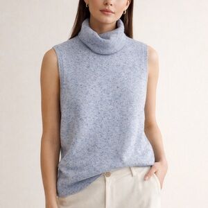 Lands End 100% Cashmere Turtleneck Vest